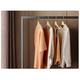 Floor Multifunctional Creative Full-Length Mirror Bedroom Coat Rack for Entryway and Walk-in Closet Mirror(Black)