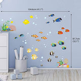 DECOWALL Coral Reef Fish Wall Stickers for Kids – Ocean Sea Life Peel and Stick Removable Wall Decals for Nursery, Bedroom & Playroom Decor (DS4-8035)