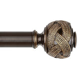 Bronze Curtain Rod 32 to 58 Inches (2.6 to 4.8 ft), USFOOK 7/8 Inch Telescoping Splicing Curtain Rods for Windows 20 to 54 Inch, Drapery Rods with Leaf Finials