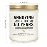 Niyewsor 50th Wedding Anniversary Couple Gifts, 50th Anniversary Candle Gifts for Couple, Parents, Husband, Wife, Him, Her, Friends, Golden Wedding Keepsake, Handmade, 7oz