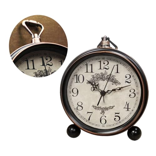 PRETYZOOM Classic Retro Alarm Clock Large Digital Table Clock Analog Quartz Movement Easy to Set Battery Included
