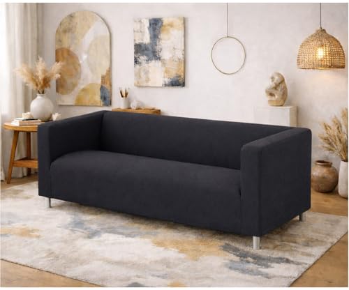 The Klippan Loveseat Cover Replacement is Custom Made Compatible for IKEA Klippan Loveseat Slipcover, A Sofa Cover Replacement. Cover Only! (Flax Black)