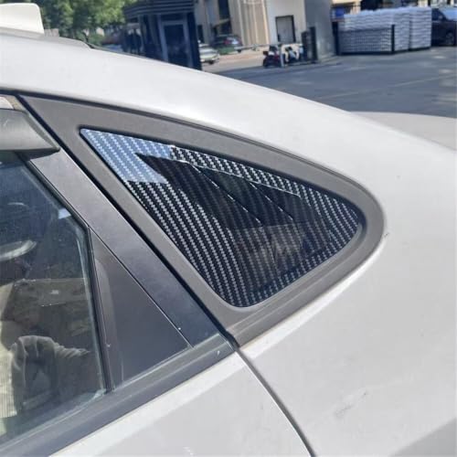 Fit for Hyundai Elantra 2007-2010 Car Rear Window Louver Shutter Cover Side Vent Trim Sticker Scoop Exterior Accessories(Carbon Look)
