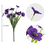 LikSoor 21 Bundles Artificial Outdoor UV Resistant Flowers No Fade Fake Outside Flowers Plastic Greenery Faux Shrubs Garden Porch Window Box Home Decoration(Purple)