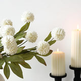VIERENA 6 Pcs Faux Silk Pompon Mum Artificial Flowers for Vase -27", Bulk Fake Chrysanth Branches with Stems for DIY Bouquet Centerpieces Wedding Fillers Arrangements Shower Decorations (Cream)