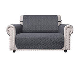 Ameritex Loveseat Cover Water-Resistant Quilted Furniture Protector with Back Nonslip Paws Slipcover for Dogs, Kids, Pets Loveseat Slipcover Stay in Place for Leather (Dark Grey, 46'')