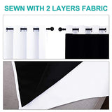 NICETOWN White 100% Blackout Lined Curtain, 2 Thick Layers Completely Blackout Window Treatment Thermal Insulated Drape for Kitchen/Bedroom (1 PC, 52 inches Width x 63 inches Length Each Panel)