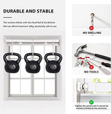 LazBlinds No Drill Cordless Aluminum Mini Blinds, 34'' W x 36'' H, White | No Drill Blinds, Horizontal Mini Blinds, Blinds for Indoor Windows