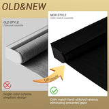Boolegon Cordless Blackout Roller Shades for Windows, Free-Stop Linen Shades with Valance, Thermal Insulated Fabric, UV Protection Roller Blinds for Home, Office (Black, 15" W x 48" H)