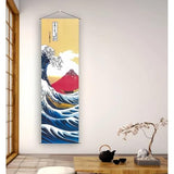 Japanese Scroll Oriental Wall Art Decor, Long Vertical Tapestry, Ukiyo-e The Great Wave Off Kanagawa by Hokusai - W15.7" x H47.2" - for Living Room,Bedroom,or Office Sushi bar Asian Restaurant CTT-18