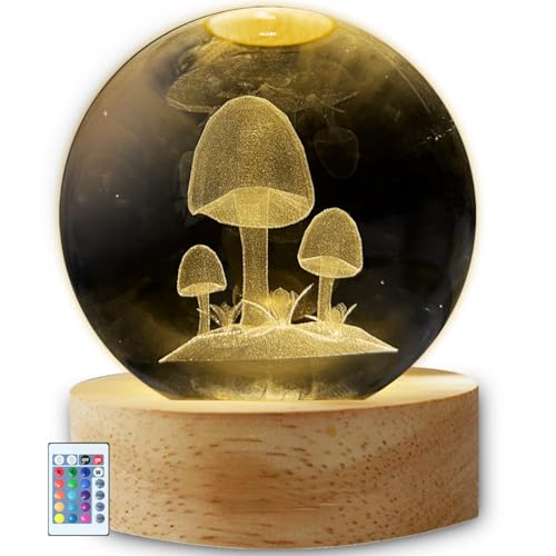 Mushroom Décor Night Lamp Gifts, Small Mushrooms Desk Light Decor for Women Teens Kids Girls Bedroom (16 Color, Remote Control)
