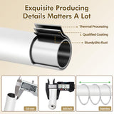 USFOOK White Blackout Double Curtain Rods for Windows, Adjustable Decorative Drapery Rod 32 to 58, 3/4 Inch Window Treatment Rod, Extendable Curtain Poles for Living Room