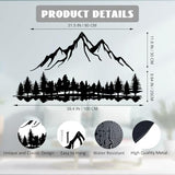 DUOOLN Mountain View Metal Wall Decor.Black Line Tree Painting Art, Modern Abstract Minimalist Rustic Nature Forest Home Wall Décor,Living Room Bedroom Garden Home Decor Sculpture,39.4 x 21.6in