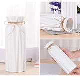 White Ceramic Vase-Flower Vase Dried Flower Vase for Modern Home Decor, Fit for Foyer Living Room Fireplace Bedroom Kitchen,Decent Gift, 8.27" H