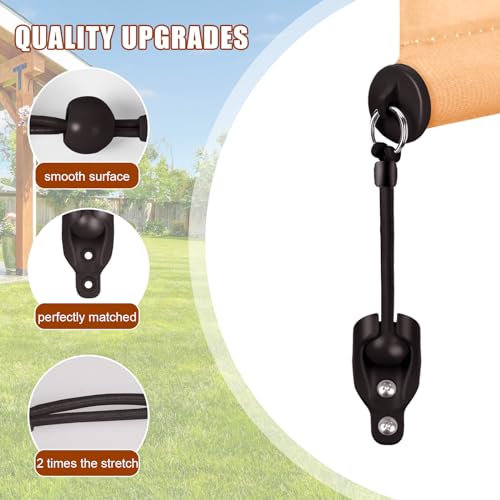 Coolaroo Replacement Parts Roller Shade Hardware Bungee Kit and End Cap Tie Downs for Coolaroo Outdoor Roller Shade (2, Brown)
