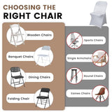 Dimatic 6 Pack Red Stretch Fabric Folding Chair Covers, Universal Fit Washable Slipcovers for Wedding, Banquet, Party