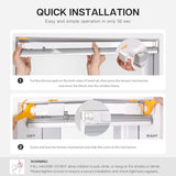 LazBlinds No Drill Cordless Aluminum Mini Blinds, 34'' W x 36'' H, White | No Drill Blinds, Horizontal Mini Blinds, Blinds for Indoor Windows
