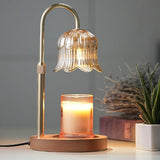 Candle Warmer Lamp with Timer: Adjustable Dimmable Height Adjustable Warming - Flower Shape Wax Lamp Jar Candl