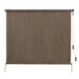 SEEYE Outdoor Sunshade Roller Shades 96" W x 96" H, Cordless Roll Up Shade Blinds Privacy Screen with 90% UV Protection, Exterior Patio Shade Cloth for Porch Pergola Balcony Backyard Windows, Mocha