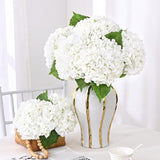 Yastouay 3 Pcs Real Touch Hydrangea Artificial Flowers, 21" White Full Faux Hydrangea Flowers Latex Fake Flowers for Home Decor Party Floral Arrangements Wedding Bouquets Centerpieces Outdoor Decor