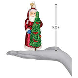 Old World Christmas Santa with Calling Birds Glass Blown Ornament for Christmas Tree, Handcrafted Holiday Decoration, Santa Collection