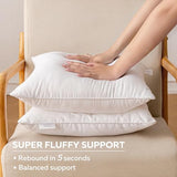 Oubonun 18x18 Inches Pack of 2 Throw Pillows Inserts, White Square Cushion Inner Soft Fluffy Plump Stuffer Pillows Inserts for Sofa Bed Couch