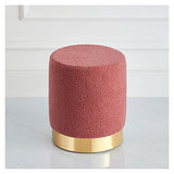 Footstool, Faux Leather Cube Pouf, Square Leather Pouf, Contemporary pu Leather Pouf, Padded Footstool, Tufted Pouf for Living Room Bedroom Moroccan Decor,Lotus Root Pink
