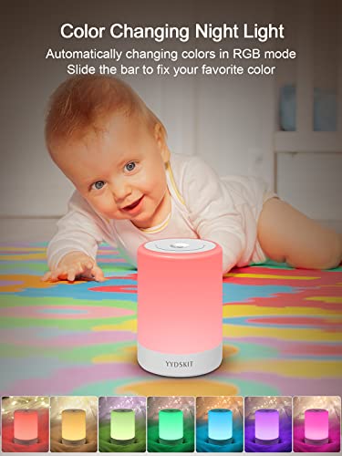 Baby Night Light, Nursery Night Lamp for Breastfeeding, Portable Nightlight for Kids Toddlers Bedroom, Warm & Soft Bedside Lamp, Touch Control, Rechargeable, Lasting Up to 100Hours