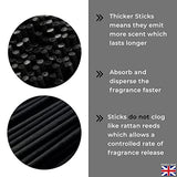 Ziffs Home® 120pcs Black Fibre Reed Diffuser Sticks - 20cm/7.87in x 4mm/0.16in - Thick Reeds Sticks - Fibre Reeds for Diffusers