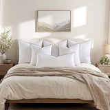 MIULEE Goose Feather Down 20x20 Pillow Insert Set of 2 with 100% Down-Proof Cotton Cover, Soft Fluffy Decorative Pillow for Sofa Bed Couch Living Room White