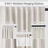 UHITECH Black Out Curtains 54 Inch Long Linen Blackout Curtains for Bedroom Short Cream Drapes for Living Room Thermal Insulated 2 Panels Set (52W x 54L)