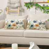 AVOIN colorlife Poppy Chinoiserie Flowers Pillow Covers 12x20 Inch Set of 2