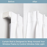 Kenney 506AP Classic 2.5 Adjustable Projection, 28 to 48-Inch Wide Pocket Curtain Rod, White