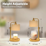NITOWOLF Candle Warmer Lamp, Candle Lamp Warmer with Timer Adjustable Height Wax Warmer Lamp for Jar Candles, Birthday Gifts for Women Mothers Day Gifts (Gold)