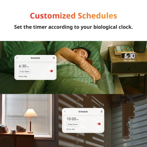 SwitchBot Blind Tilt Motorized Blinds - Smart Electric Blinds, Automatic Blind Opener and Closer, Solar Powered, Light Sensing Control, Add Hub Mini to Make it Compatible with Alexa & Google Home