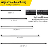 2 Pack Black Curtain Rods for Windows 28 to 48 inch, 5/8 inch Small Cafe Window Curtain Rods, Short Drapery Rod for Bedroom Kitchen (Size：30-50 Inch, Matte Black)