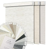 Aprilsmart Motorized Blinds with Remote,Compatible with Apple HomeKit Alexa Google Home- Voice and app Control,Motorized Roller Shades 100% Blackout Custom Size(A Set of Fabric Sample booklets)