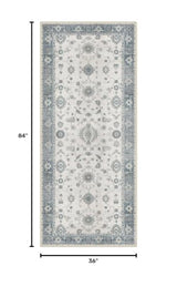 GENIMO 3x7 Non Slip Runner Rug, Washable Lightweight Hallway Misty Blue