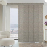 Graywind Manual Sliding Panels Natural Woven Panel Track Blinds Wand Control Window Blinds for Patio Sliding Glass Door Large Windows Width Up to 153", Custom Size (Terrazzo)