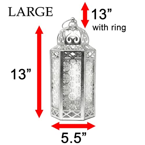 Vela Lanterns Decorative Indoor Fairy Light Candle Holder, Clear, L