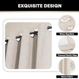 PrinceDeco Natural Linen Curtains 100% Blackout Linen Curtains for Bedroom Full Blackout Curtains 84 Inches Long Living Room Thermal Insulated Light Blocking Curtain Drapes White Backing, 2 Panels
