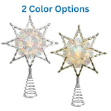 Philips 11.25" Silver Star Treetopper with Iridescent Tinsel - 3 Light Functions with Control Box and Coil - 10 Bicolor Microdot LEDs - 72" Lead-in