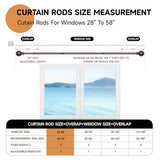 Wood Curtain Rods for Windows 28 to 48 Inches,1 inch Heavy Duty Window Curtain Rods with Imitation Wood Grain Finials,Decorative Drapery Rods Adjustable, 28"-58"(2.3-4.8ft), Bronze Wood