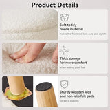 IBUYKE Small Foot Stool Ottoman with Storage, Round, Cream