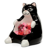 Ceramic Lazy Black Cat Home decor - Can be used as a candy dish, decorative bowl, tealight candle holder and jewelry tray | Unique Birthday gifts for Women, Mom, Grandma, Cat lover, Friend, Coworker