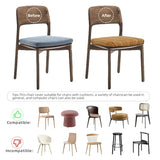 4PCS Dining Chair Covers for Dining Room Bamboo Board Texture Chair Seat Cover Stretch Parsons Chair Slipcover Removable Washable Seat Cushion Slipcovers Cover for Kitchen Office