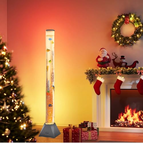 4FT Sensory Fish Bubble Tube Lamp – Soothing Aquarium Night Light for Calming Autism & ADHD, Stress Relief for Kids, Adults, Relaxing Home Décor
