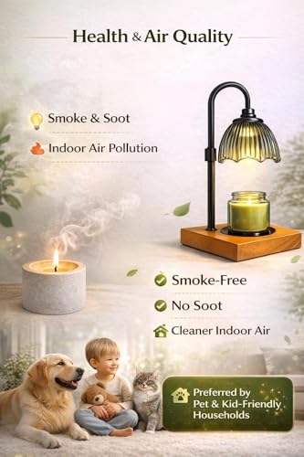 Candle Warmer Lamp, Candle Warmer for Jar Candles with Timer Dimmer & Adjustable Height, Flameless & Safe, Wood Base, 2 Bulbs Included – Home Decor for Bedroom & Relaxation, Housewarming Gift