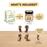 Positive Dachshund Jar with 60 Affirmation Cards, Emotional Support Gift, Funny Dachshund Gifts for Women, Christmas Decor, Weiner Gifts, Cute Puppy Dachshund Decor for Dog Lovers