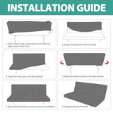 YEMYHOM Futon Cover Latest Jacquard Design High Stretch Armless Sofa Bed Slipcover Anti-Slip Furniture Protector with Elastic Bottom (Futon, Light Gray)